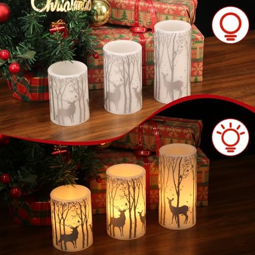 Silver Deer Flameless Candles Battery Operated with 6 Hour Timer