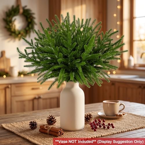 24Pcs 13.8" Norfolk Pine Stems Artificial Christmas Greenery Picks