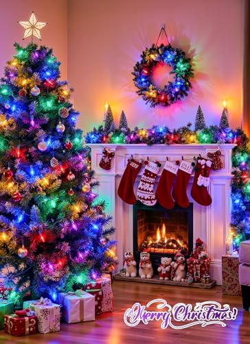 Vintage C9 Christmas Lights Outdoor, 100Ft 100 LED Multicolor String Lights