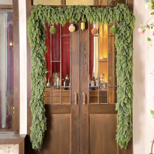 Waydress 1 Pcs 15ft Christmas Artificial Cedar Garland Realistic