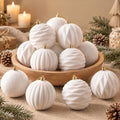 Liliful 3.15 Inch 12 Pcs Velvet Christmas Ornaments Balls, White