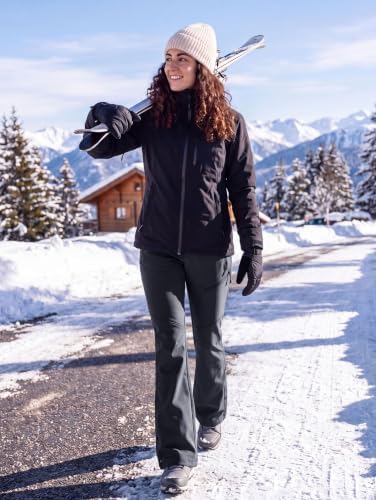 Women's Snow Ski Pants Fleece Lined Waterproof 3 Zipper Pockets Hiking Gear