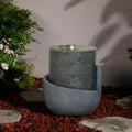 Sunlinua 18H Modern Outdoor Water Fountain with Led Lights