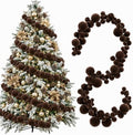 2 Pcs 6 ft Brown Velvet Christmas Ball Ornament Garland