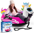 48'' Heavy Duty Snow Tube with Canvas Cover, Snow Sled for Kids & Adults