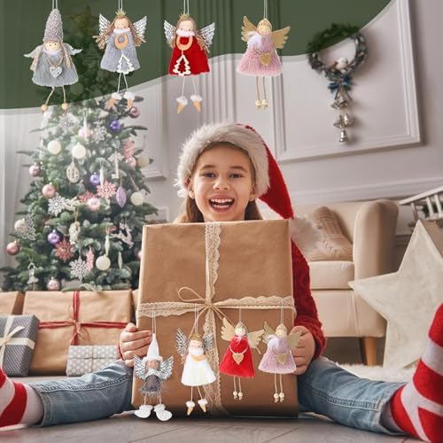 HyDren 20 Pcs Christmas Angel Tree Ornaments Plush Dolls,Elegant