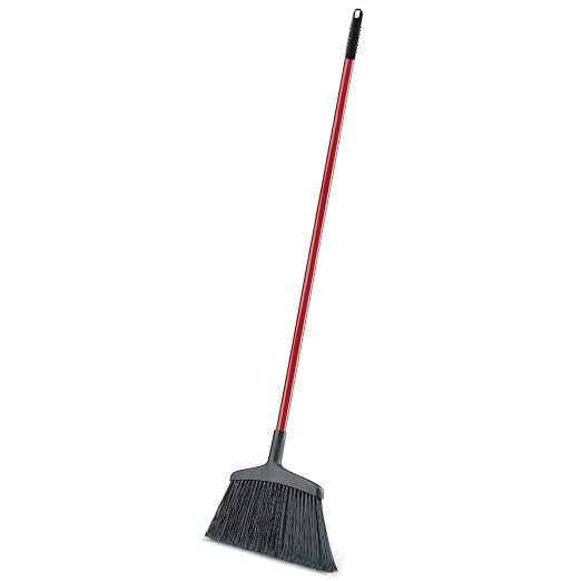 Libman Commercial 997 Wide Commercial Angle Broom, 55" Length, 15" Width, Black/Red, ‎Steel, Plastic/Synthetic Fibers, (Pack of 6)