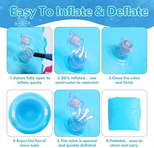 Shappy 4 Pack Inflatable Snow Tubes Heavy Duty