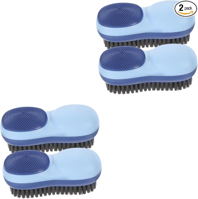 Healeved 4pcs Multi-Function Brush Soft Bristle Cleaning Brush for Clothes Shoes and More for Home Office Kitchen and Bathroom Use Iceberg