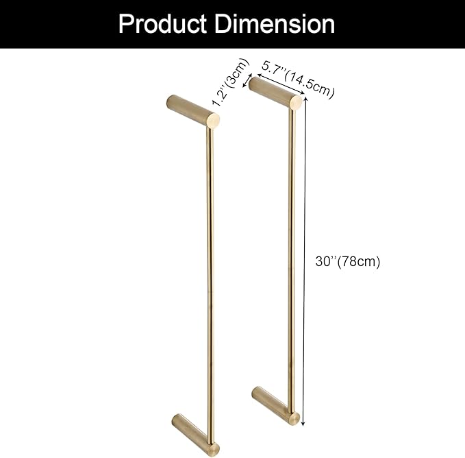 Towel Racks for Bathroom, NEWRAIN Wall Mounted Stainless Steel Organizer, Brushed Gold Rolled Towel Storage Wall-Mounted Bath Towel Holder for Folded Large Towel Washcloths