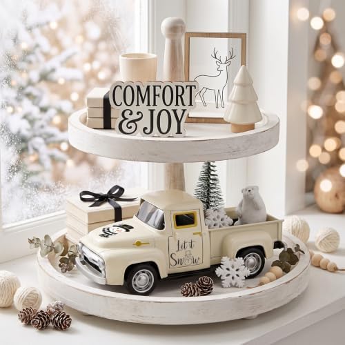 Christmas Truck Decor, Snowman Winter Tabletop Farmhouse Decorations