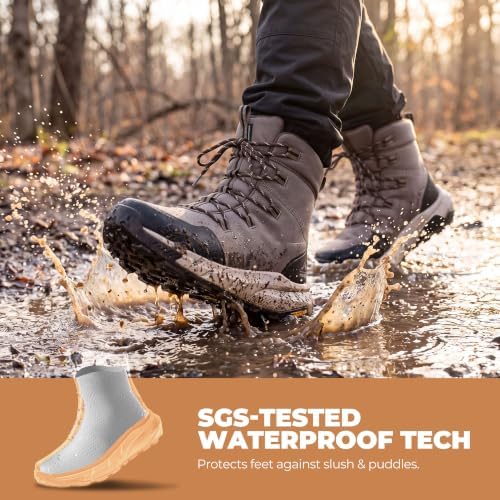 NORTIV 8 Men's Wide Winter Boots Grip on Snow Ice