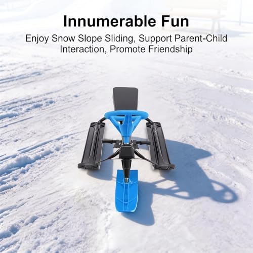 Snow Sled for Kids, Steerable Sled with Brakes, 220 LBS Snow Racer
