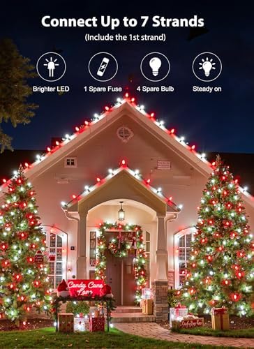 Vintage Christmas Lights Outdoor, 100Ft C9 String Lights with 100 LED Bulbs