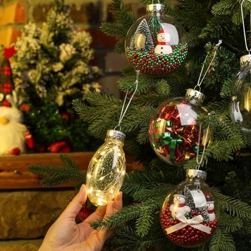 Wettarn 100 Pcs 4" Clear Plastic Disc Ornaments