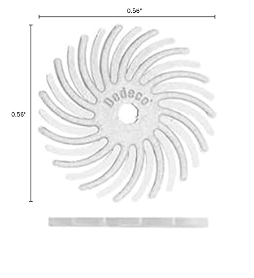 Dedeco Sunburst Radial Bristle Discs 48-Pack - 9/16" Curved - White 120 Grit (Medium) - Aluminum Oxide for Polishing & Finishing