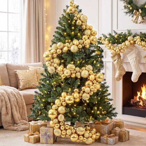 6 ft Christmas Ball Garland, Gold