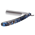 Straight Razor Kit Professional Shave Ready for Men Barber,Straight Edge Razor Carbon Steel Sharp Shaver with Shaving Strop Brush Shaving Cream for Men Home &Grooming Using (Acrylic Blue)