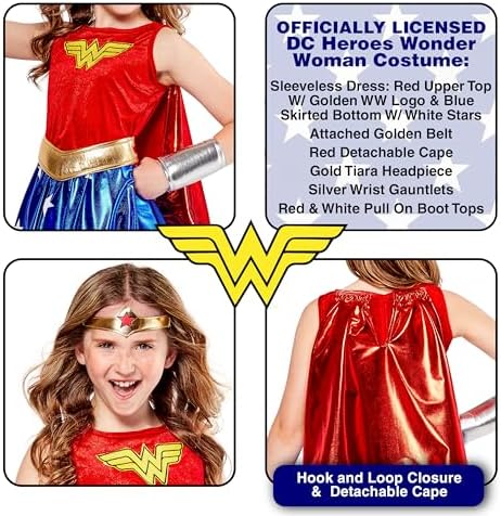 Rubies at Party City DC Comics: Wonder Woman Costume for Kids, Girls Costume