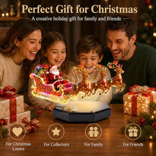 Floating Santa Sleigh,Magnetic Levitation Santa's Flying Sleigh Ornament