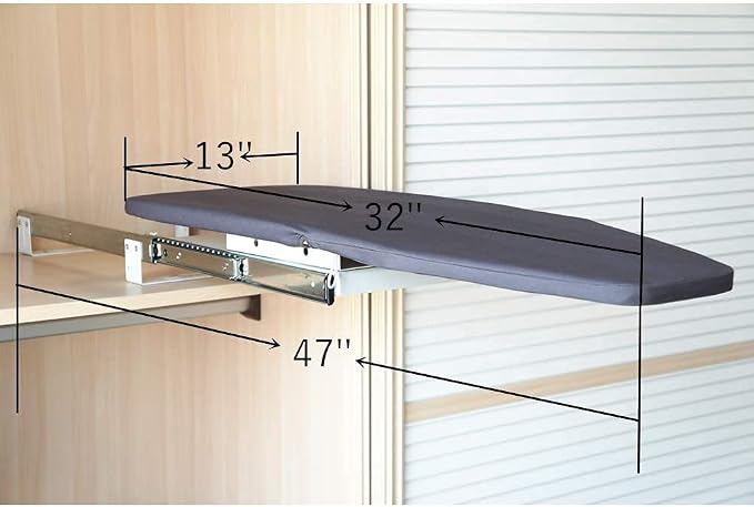 SAROSORA Retractable Ironing Board Closet Pull-Out Stow Away in The Cabinet Easy to Install (Navy Blue)