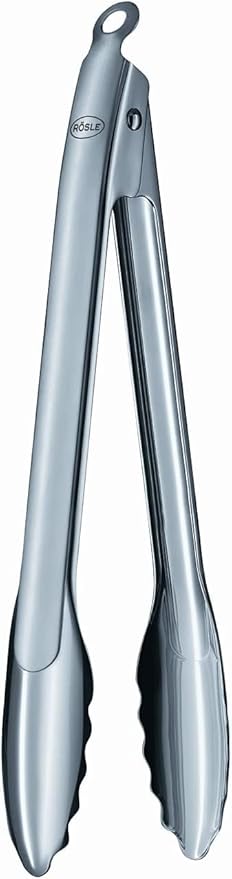 Rosle 12916 Stainless Steel One-Handed Lock and Release Tongs 12 in.