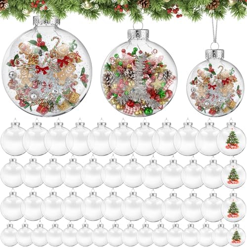 Wettarn 50 Pcs 4" 3.15" 2.36" Clear Plastic Disc Ornaments