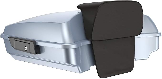 Advanblack Road Glide Tour Trunk Pack Barracuda Silver Razor Tour Trunk Pack Backrest Pad for '97-'25 Harley Touring Road King Street Glide Electra Glide CVO models