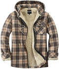 Elesuit Men's Full Zip Fleece Flannel Jacket Shirt Plaid Cotton Hoodie Coat