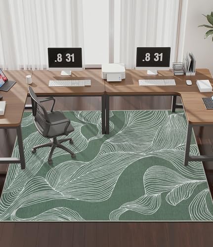 chakme Office Chair Mat for Hardwood Floor, 72"x48" Easy Glide Computer Desk Mat Protector for Rolling Chair Under Desk Rug Nonslip Backing, Machine Wash, (Leaf)