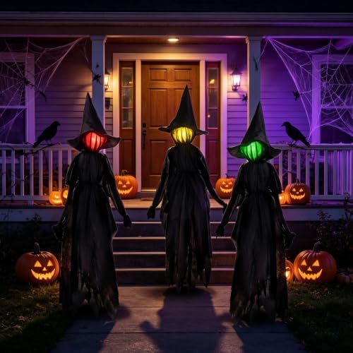 winemana 3 Pack Halloween Decorations Outdoor Halloween Witches Decor, 6FT