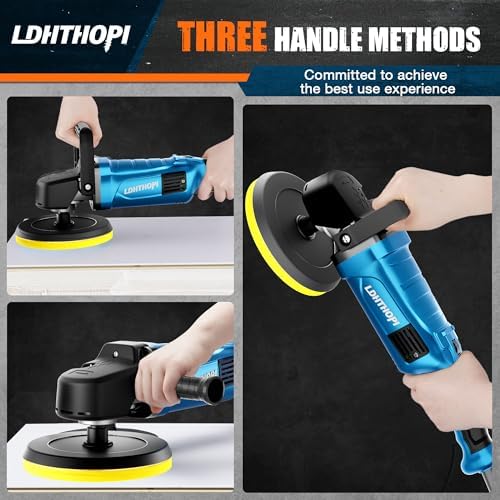 LDHTHOPI Buffer Polisher, 1800W 6 inch/7 inch Rotary Buffer Polisher Waxer, 2026 Upgraded 750-3100RPM Car Buffers and Polishers with 6 Variable Speeds, for Car, Boat, Furniture, Floor