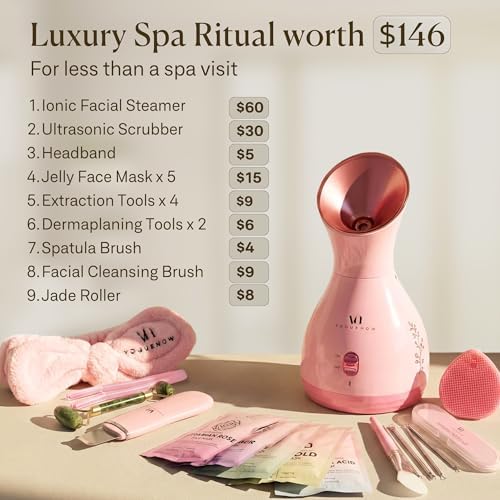 Facial Steamer Spa Kit with 17 Spa Tools for Complete At-Home Facial
