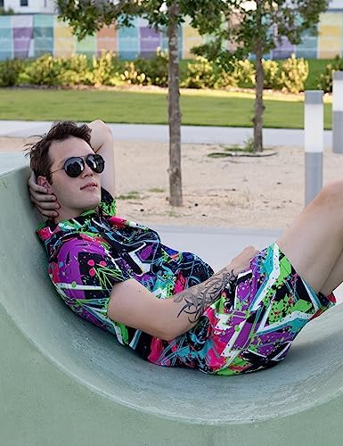 RAISEVERN Mens Romper Male Zipper Shorts Sleeve One Piece Bro Outfits