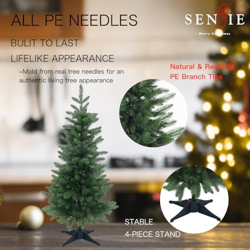 4FT Artificial Small Christmas Tree Realistic Mini PE Decor