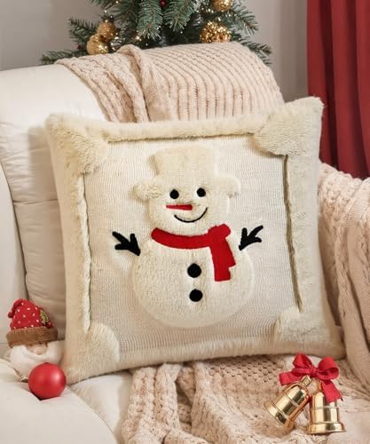 Faux Fur Christmas Pillow Covers 20x20 Set of 2