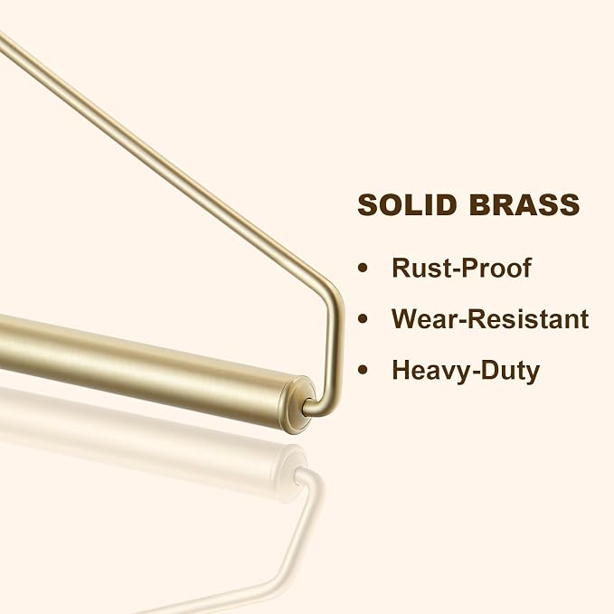 Folding Clothes Hanger Gold Brushed Drying Clothes Rack Wall-Mounted Space Saver for Laundry Room Closet, Brass, 12 Inch