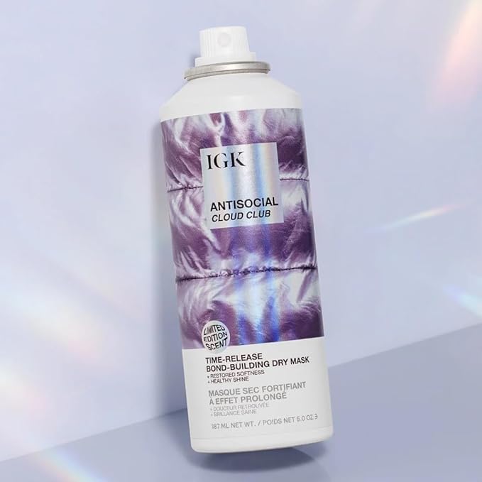 IGK Antisocial Cloud Club Dry Hair Mask | Limited-Edition Scent | Leave-In Dry Treatment, Repairs + Softens + Adds Shine | Vegan & Cruelty-Free | 5 oz