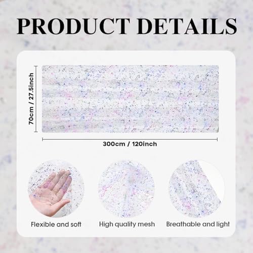 Artoid Mode Colorful Gold Gauze Table Runner 120 Inch 10FT, Glitter Metallic Foil Sheer Dining Wedding Anniversary Holiday Birthday Table Decor for Home Party