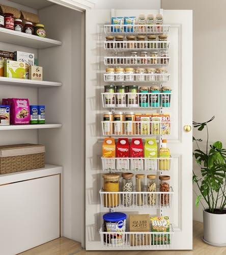 Mefirt White 9-Tier Over The Door Pantry Organizer, Pantry Organization
