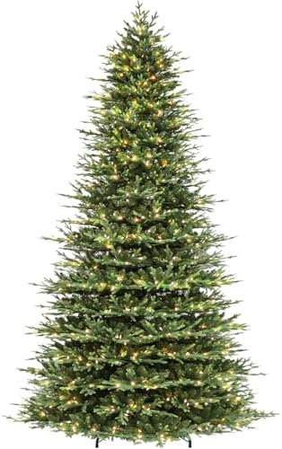Hykolity 12 ft Prelit Artificial Christmas Tree with 850 Warm White LEDs