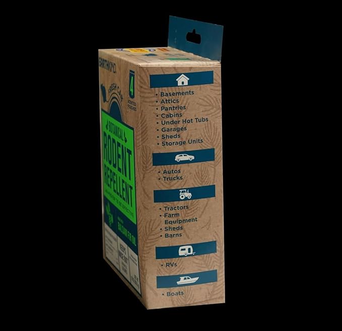 Fresh Cab Botanical Rodent Repellent - Environmentally Friendly, Keeps Mice Out, 16 Scent Pouches (4 Packs of 4)