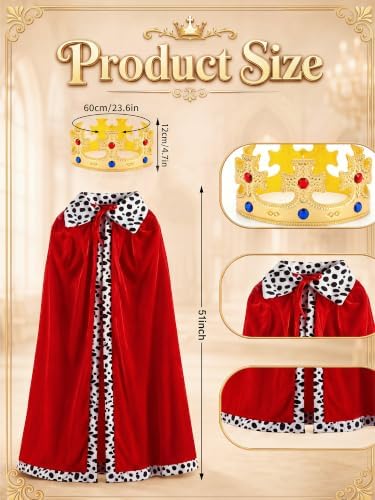 7 Pcs Halloween King and Queen Costume for Couples Cosplay