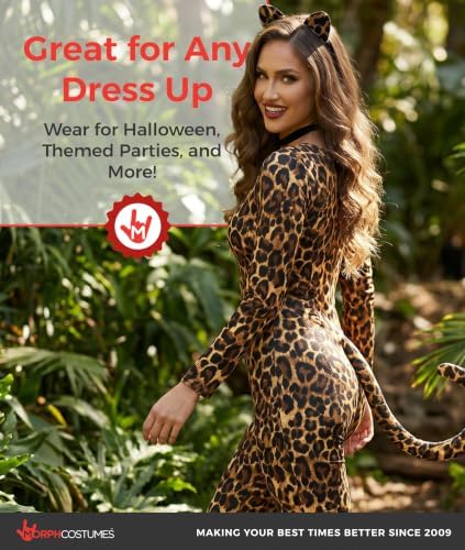 Morph Leopard Costume for Women, Cheetah Bodysuit, Halloween Costumes Women