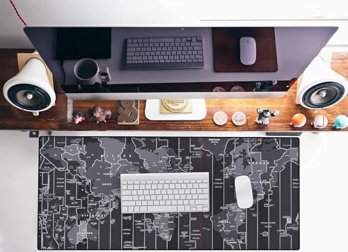 KTRIO Large Gaming Mouse Pad, Desk Mat, 31.5 x 15.7 in, World Map, XXL