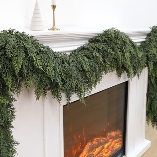 4PCS 6FT Christmas Cedar Garlands Real Touch Soft Greenery Pine Decorations