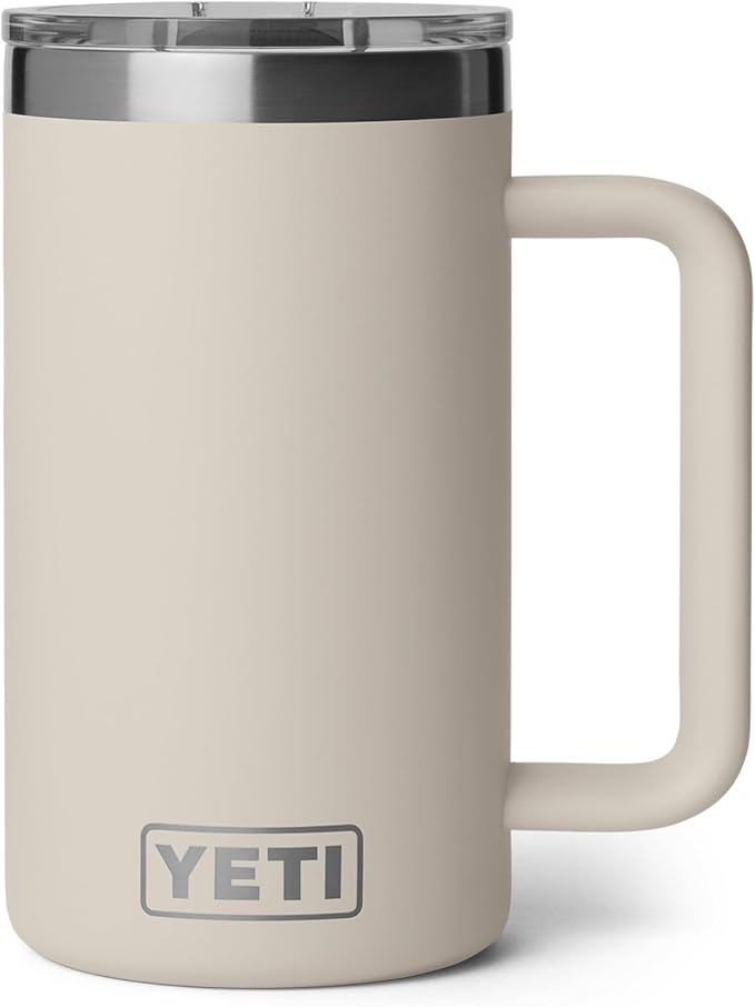 YETI Rambler 24 oz Ceramic Lined Stackable Mug 2.0, Vacuum Insulated, Stainless Steel with MagSlider Lid, Cape Taupe