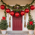 Threan 10 Inch Large Burgundy Shiny Christmas Ball Ornaments
