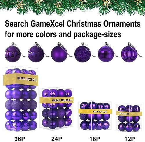 Purple 8.0" Extra Large Christmas Balls Ornaments - Christmas Tree Decorations Shatterproof Shiny Hanging Balls for Birthday Holiday Wedding Decorations Set of 2pcs