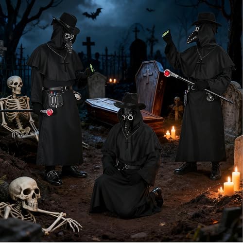 Halloween Adult Plague Doctor Men Costume for Cosplay Party